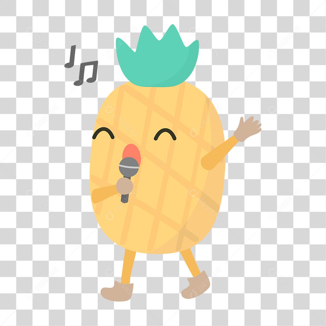 Desenho de abacaxi comida fruta fofinho