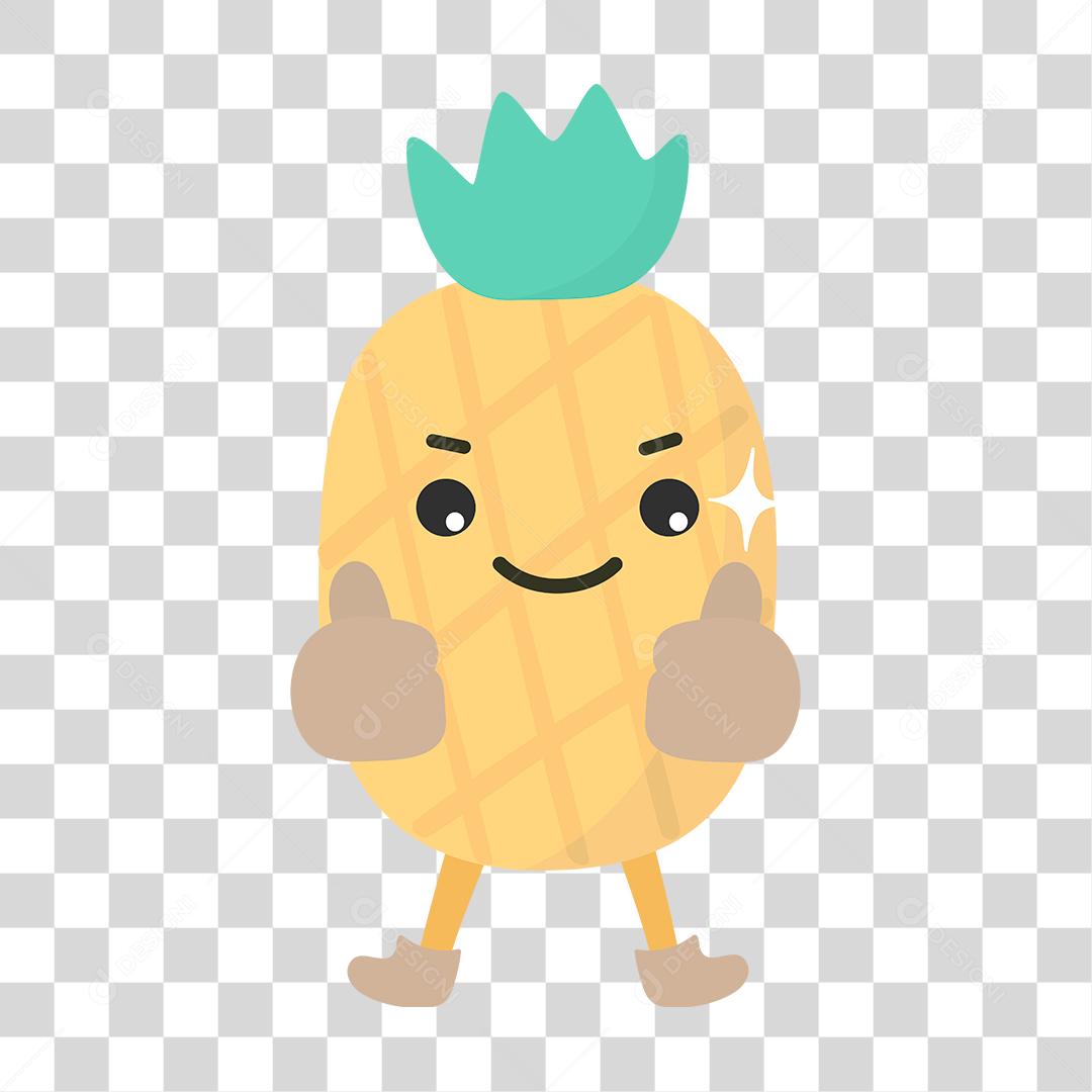 Desenho de abacaxi comida fruta fofinho