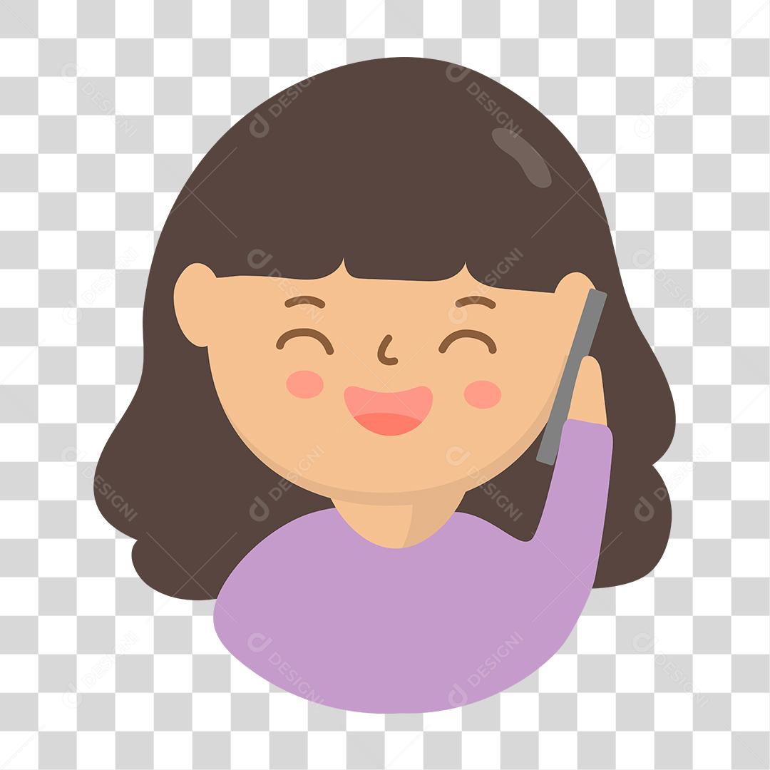 Desenho de mulher conversando telefone