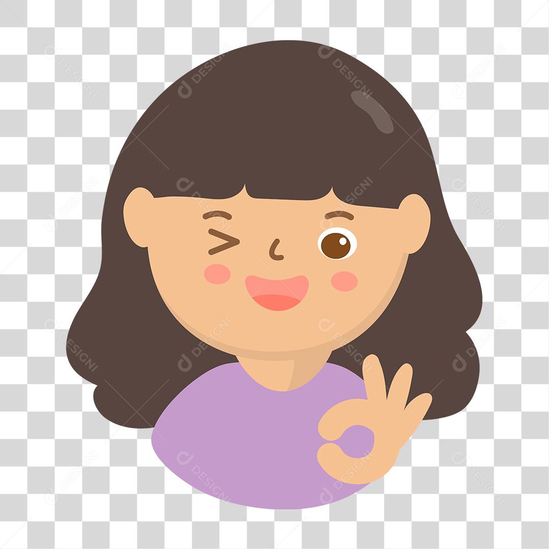 Desenho de mulher fazendo gesto com suas mãos