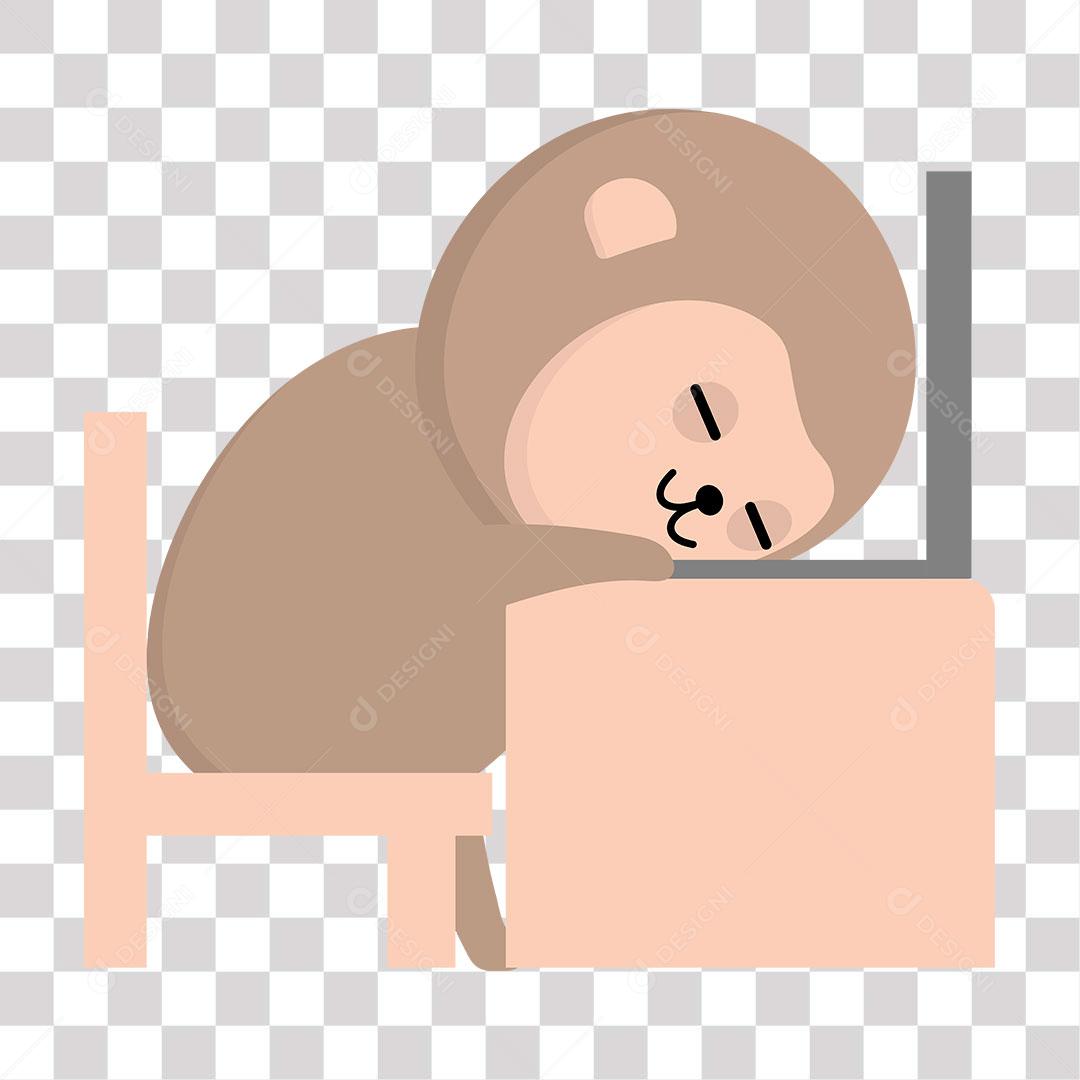 desenho de emoji de macaco cansado de trabalhar