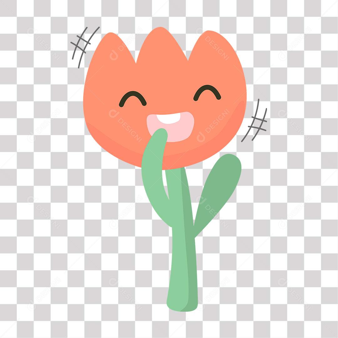 desenho de emoji de flor sorrindo