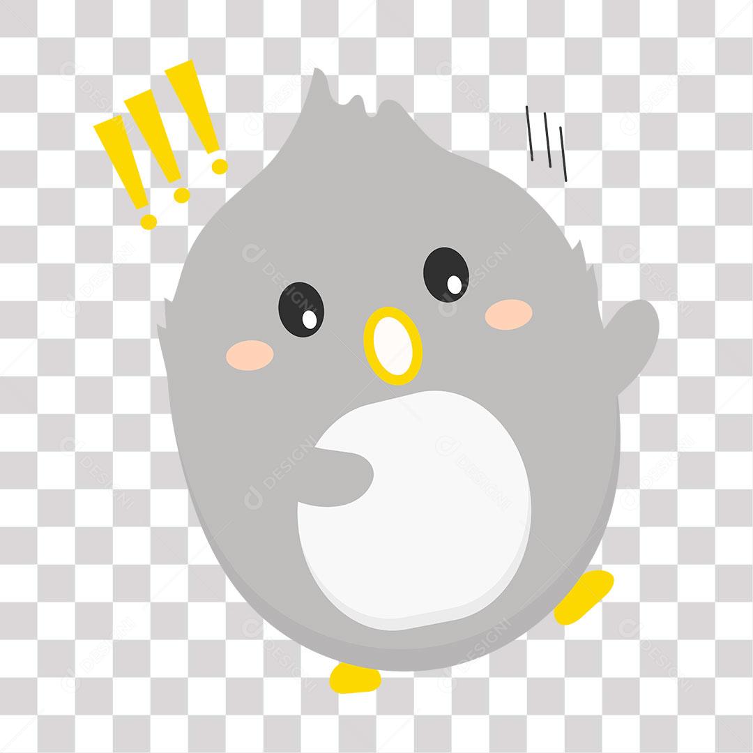 desenho de emoji de passarinho espantado