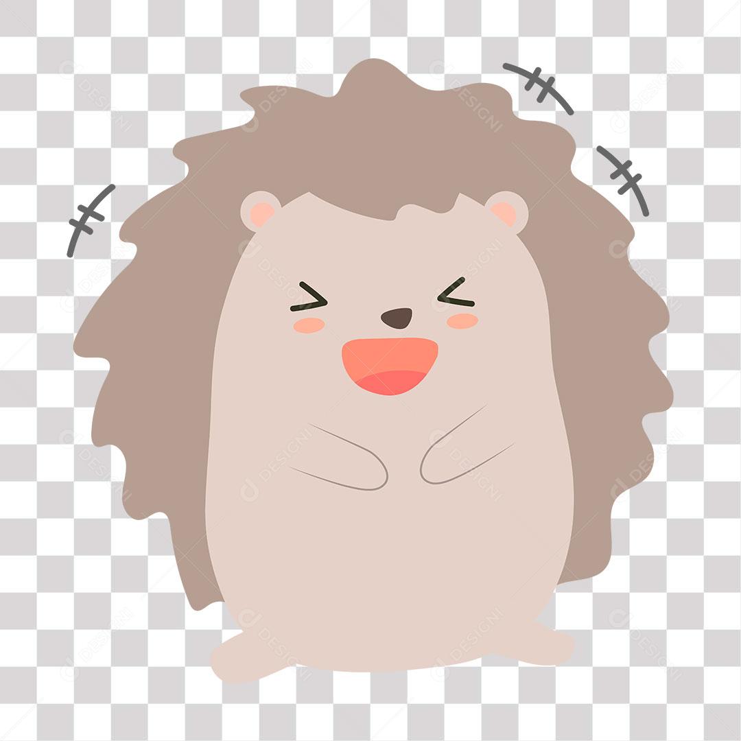 desenho de emoji de porco espinho super feliz