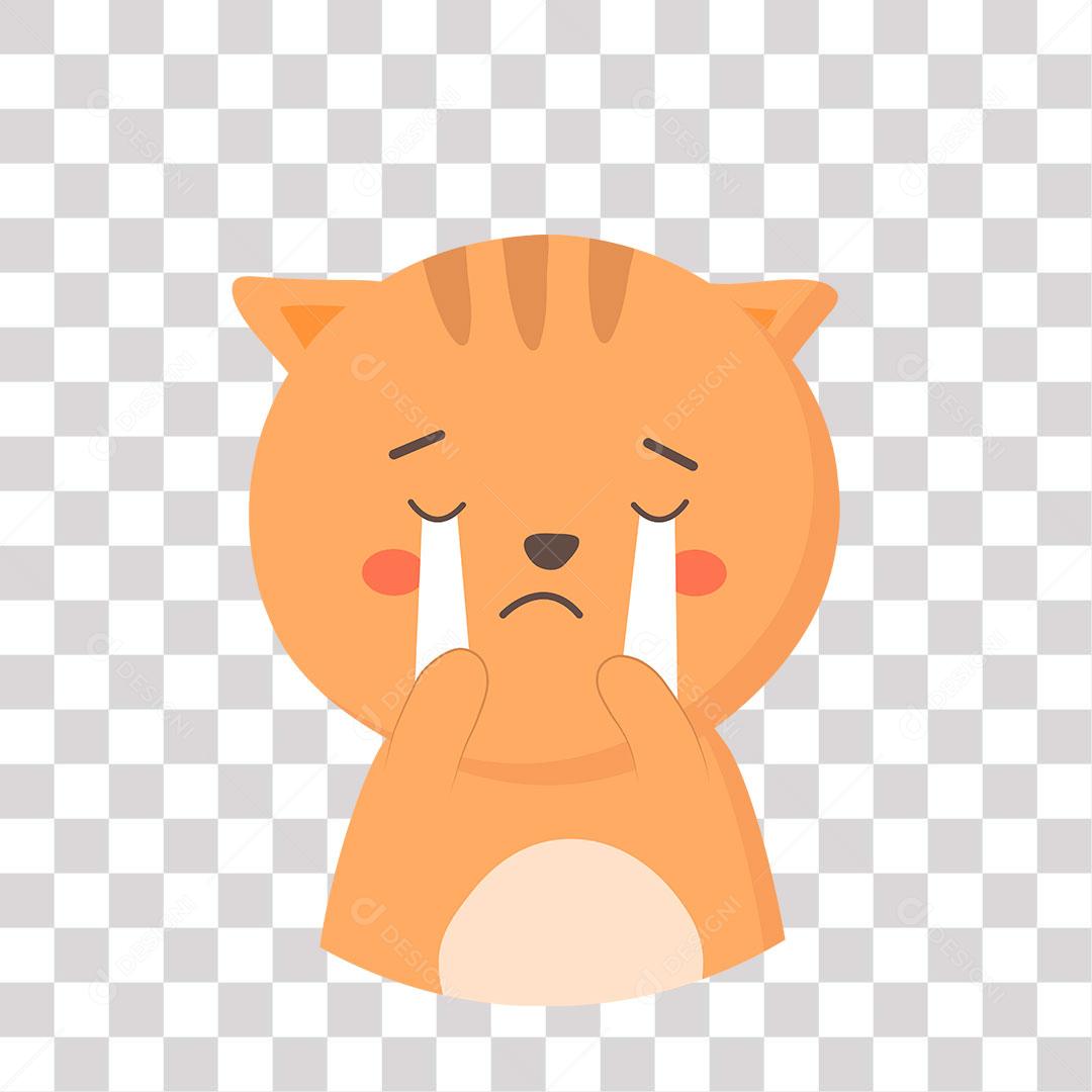 desenho de emoji de gatinho chorando