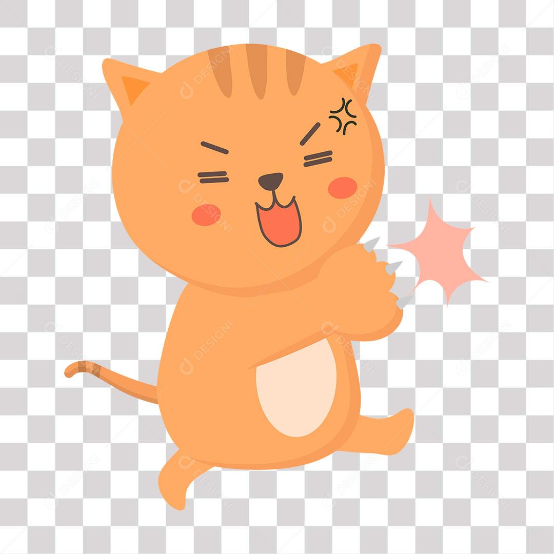 desenho de emoji de gatinho feliz batendo palmas com as patinhas