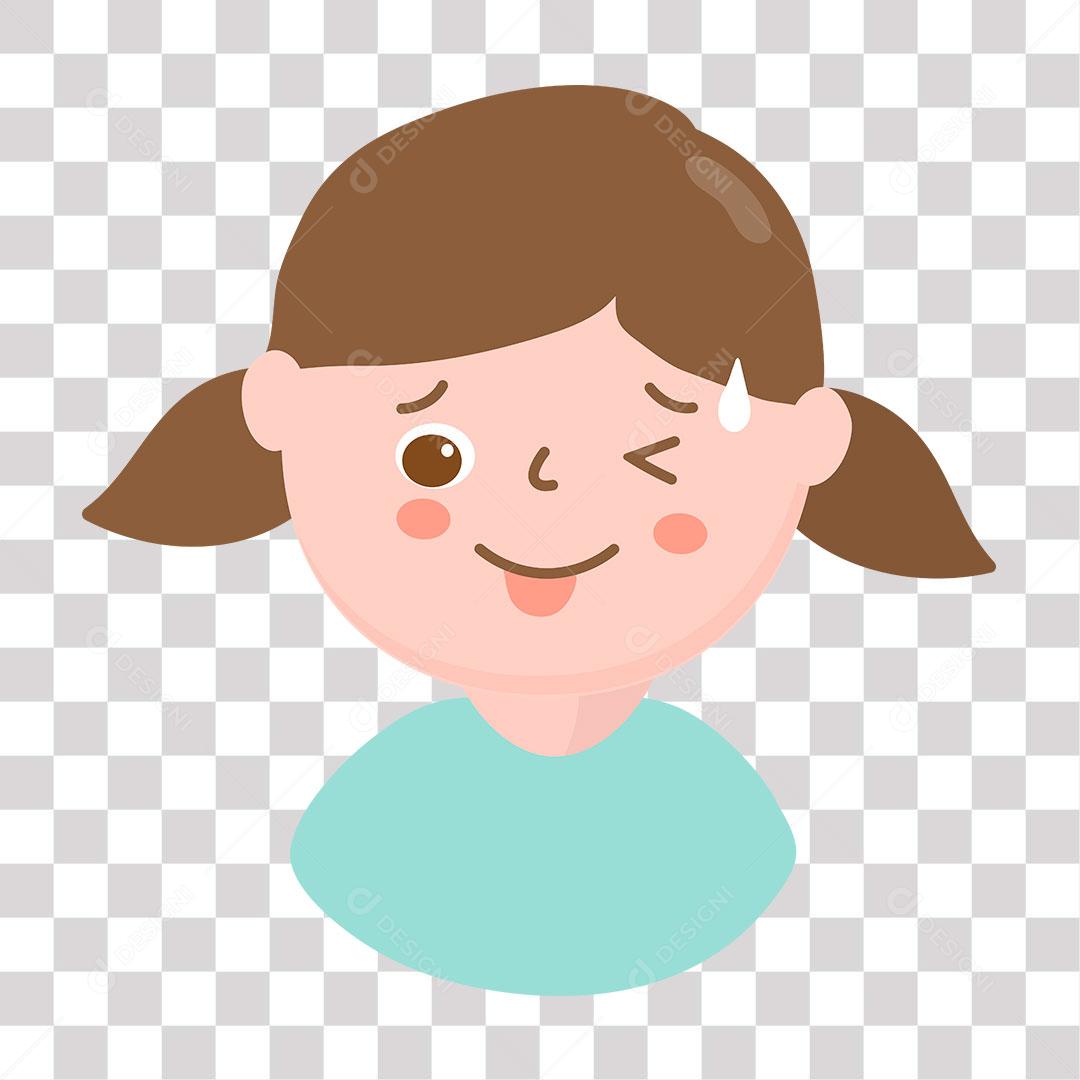 desenho de emoji de menina piscando um olho