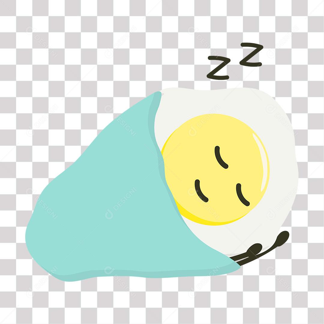 desenho de emoji de ovo descansando embrulhado