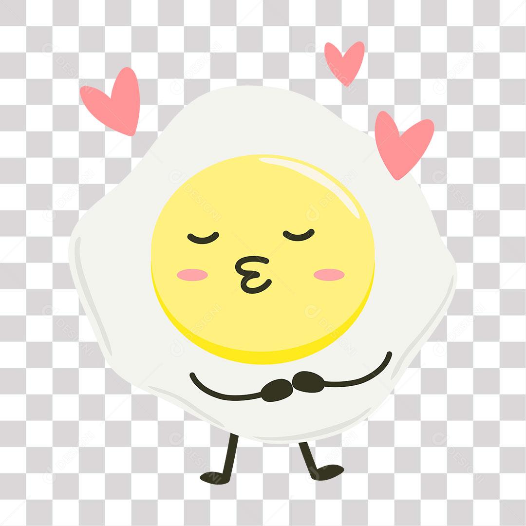 desenho de emoji de ovo mandando beijinhos apaixonantes