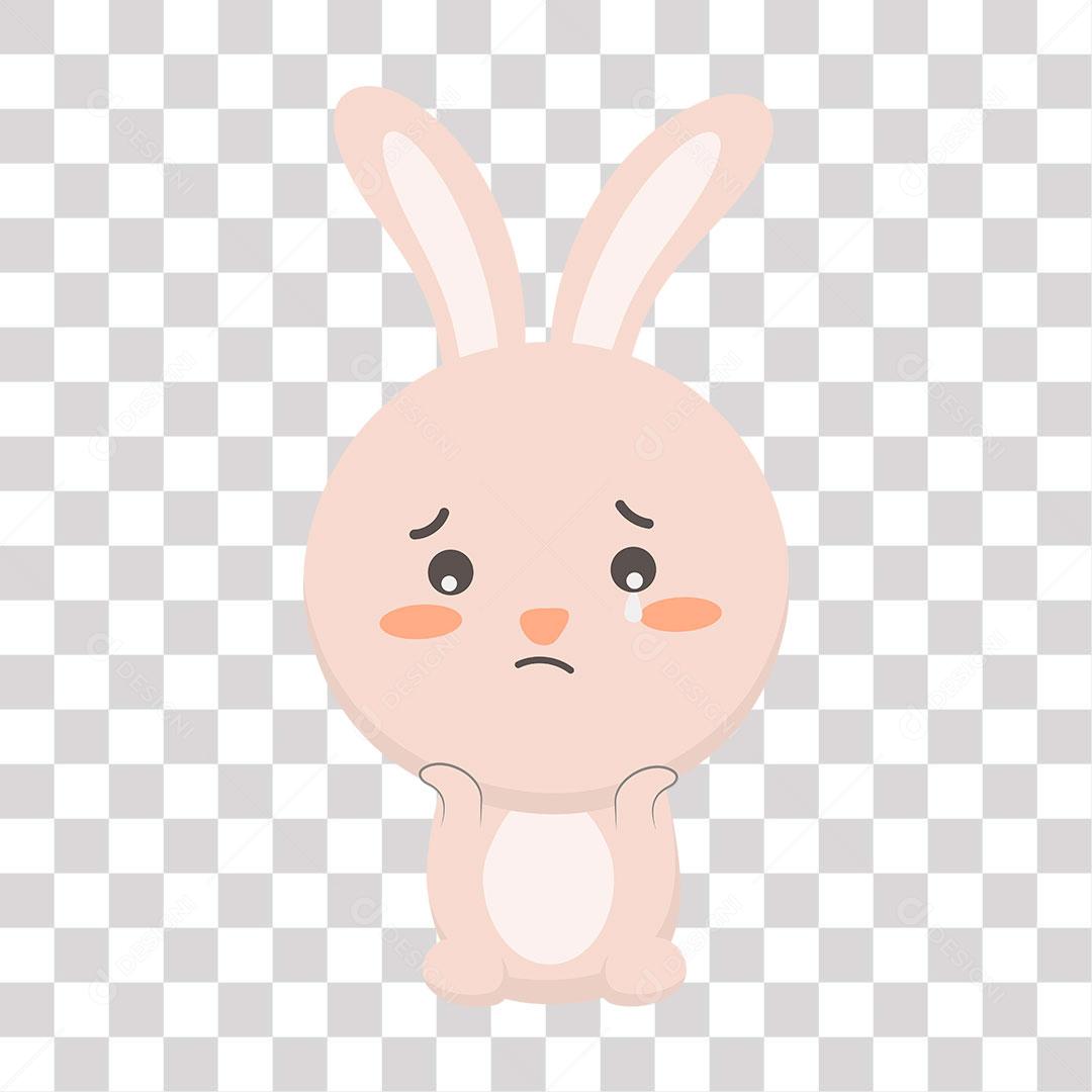 desenho de emoji de coelho triste