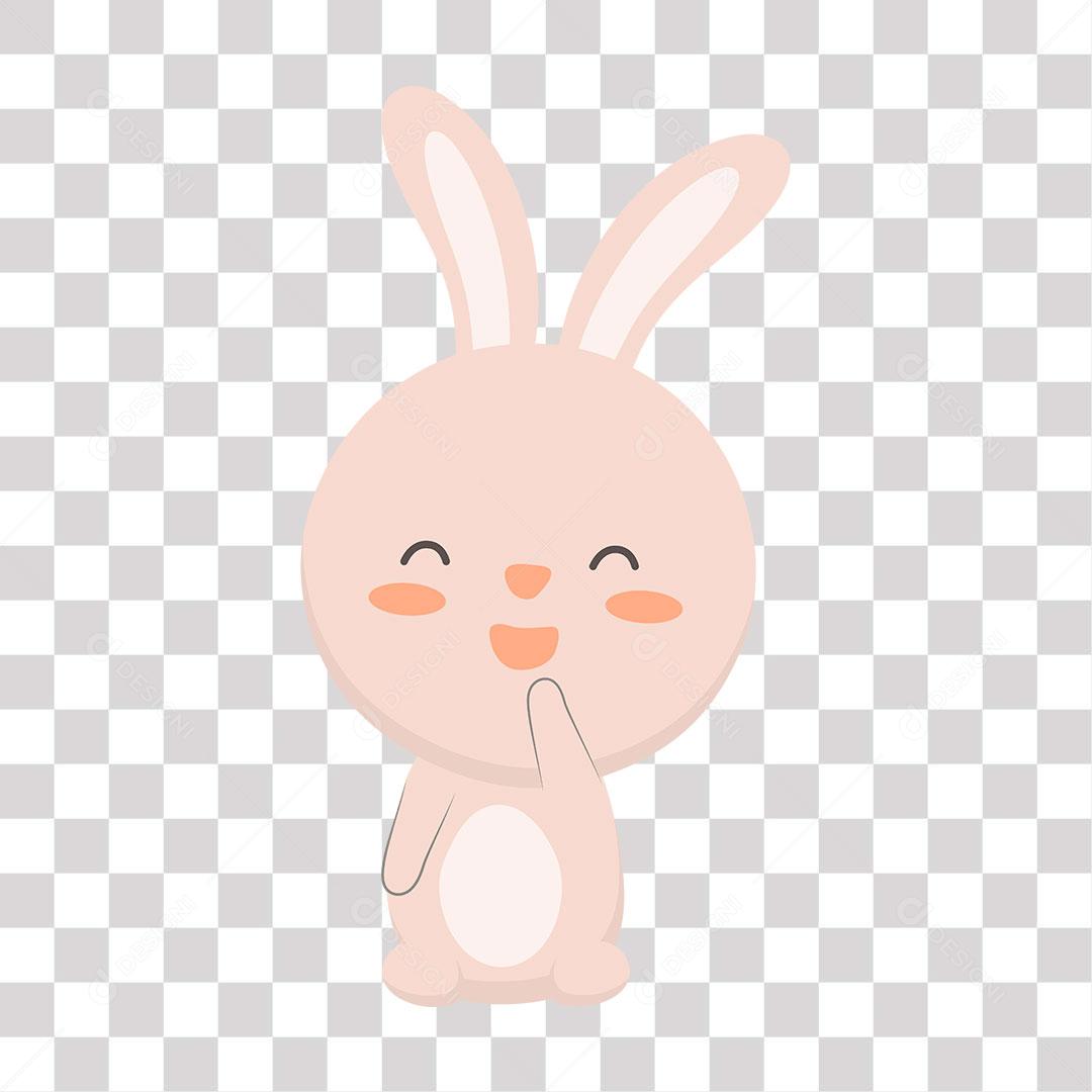 desenho de emoji de coelho alegre