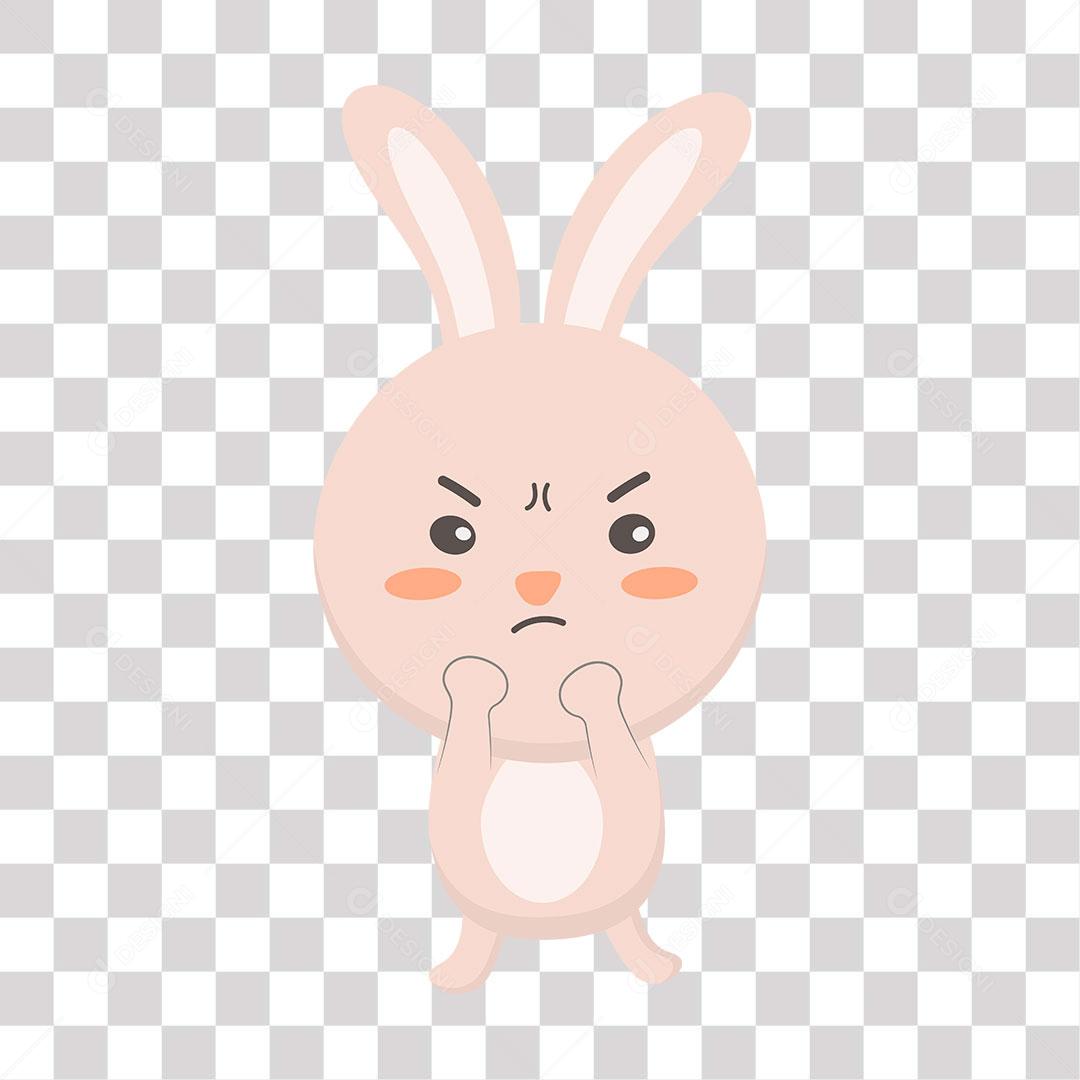 desenho de emoji de coelho zangado