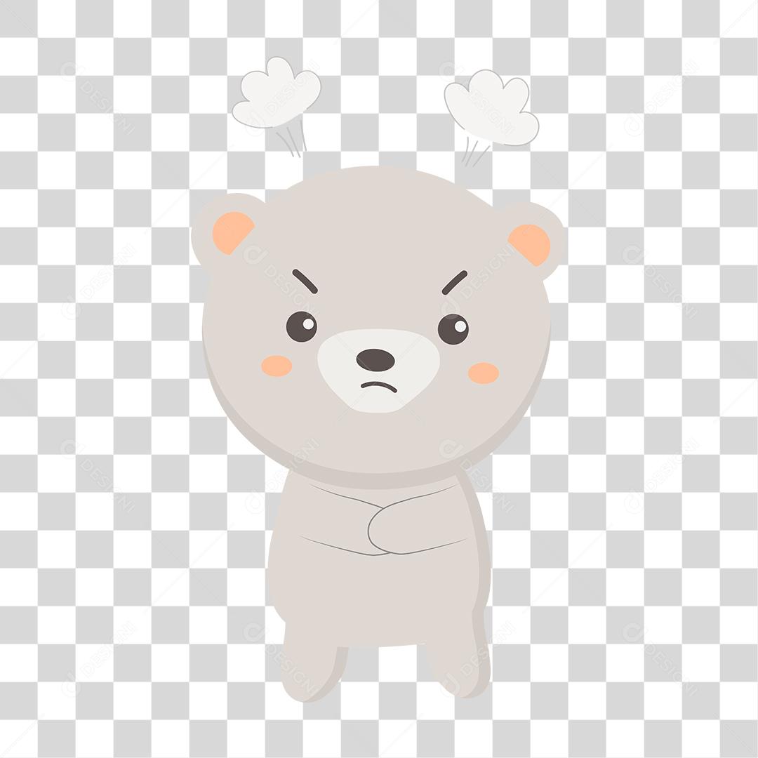 Desenho de um ursinho com expressões