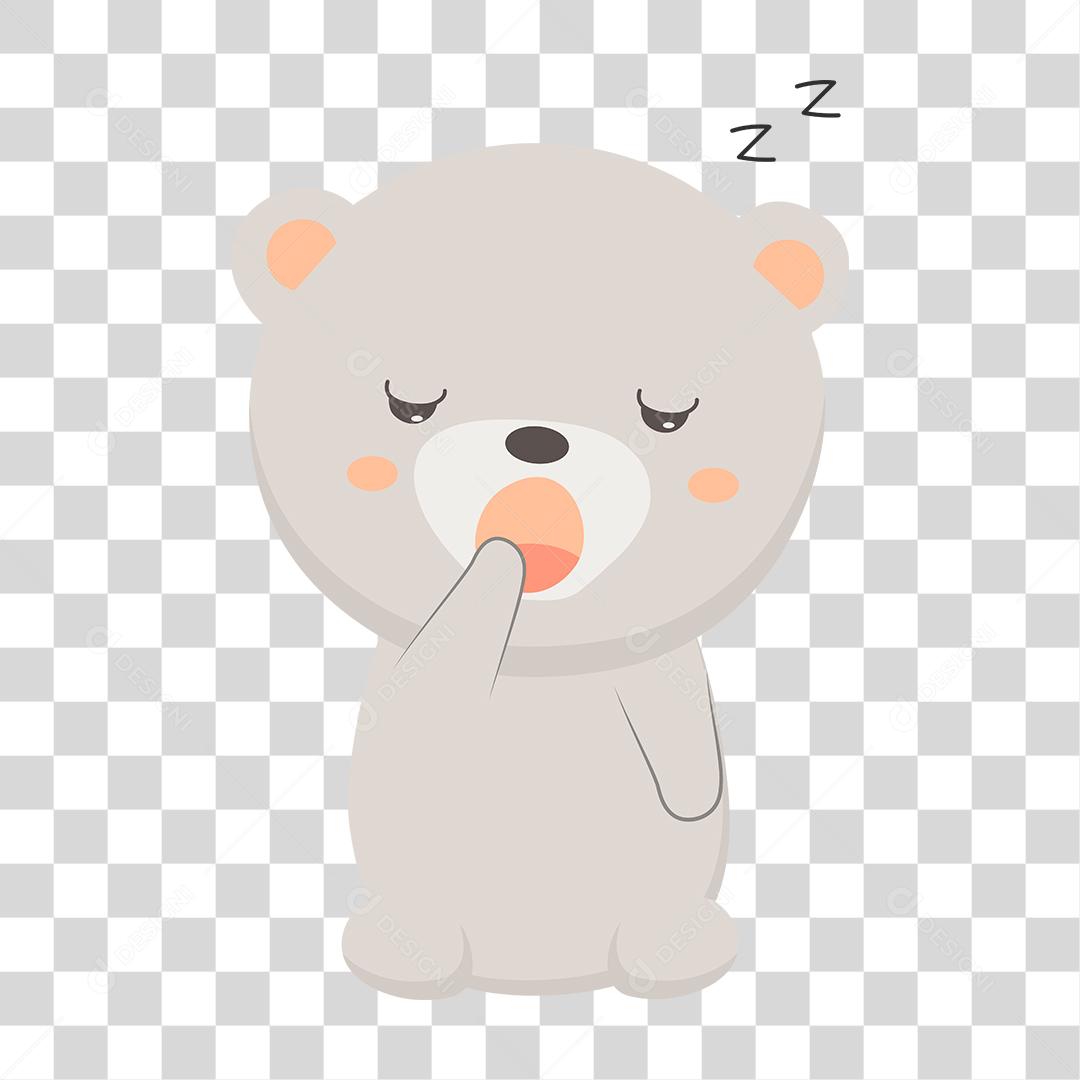 Desenho de um ursinho com expressões