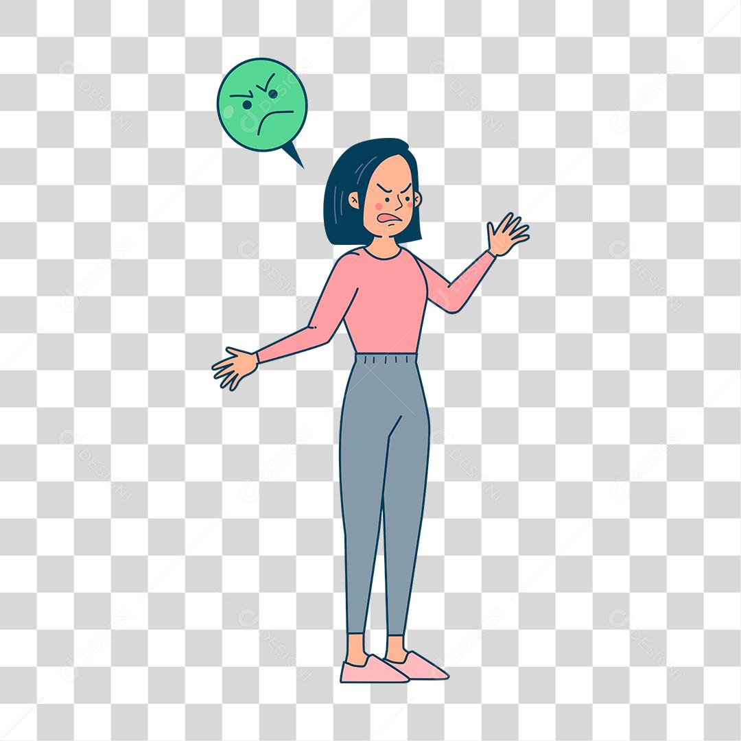 Desenho de mulher furiosa