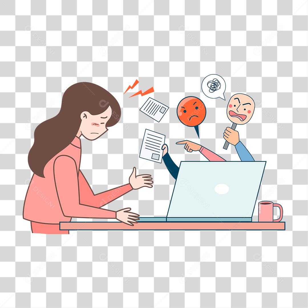 Desenho de mulher triste criticas de pessoas