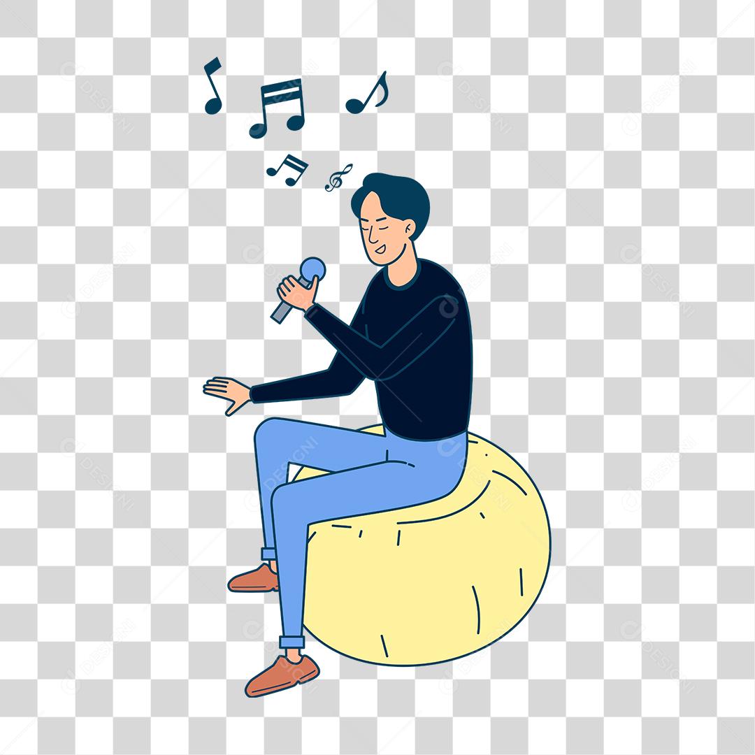 Desenho de homem cantando