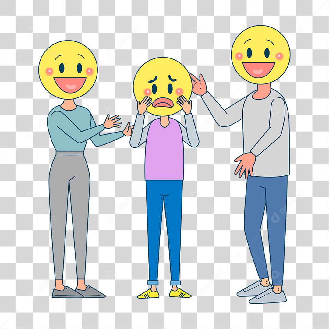 Desenho de pessoa Conceito Pessoas triste com piadas