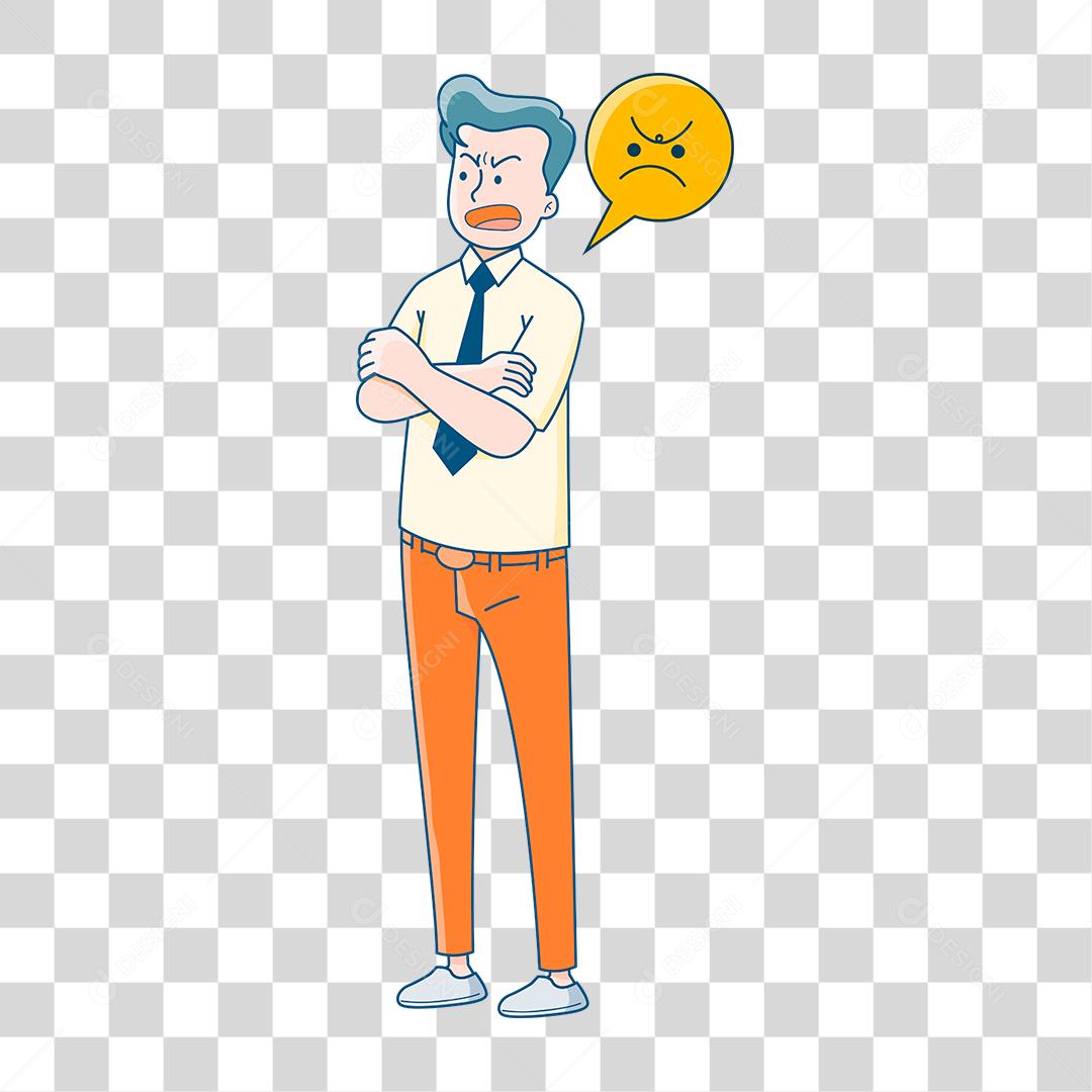 Desenho de homem zangado