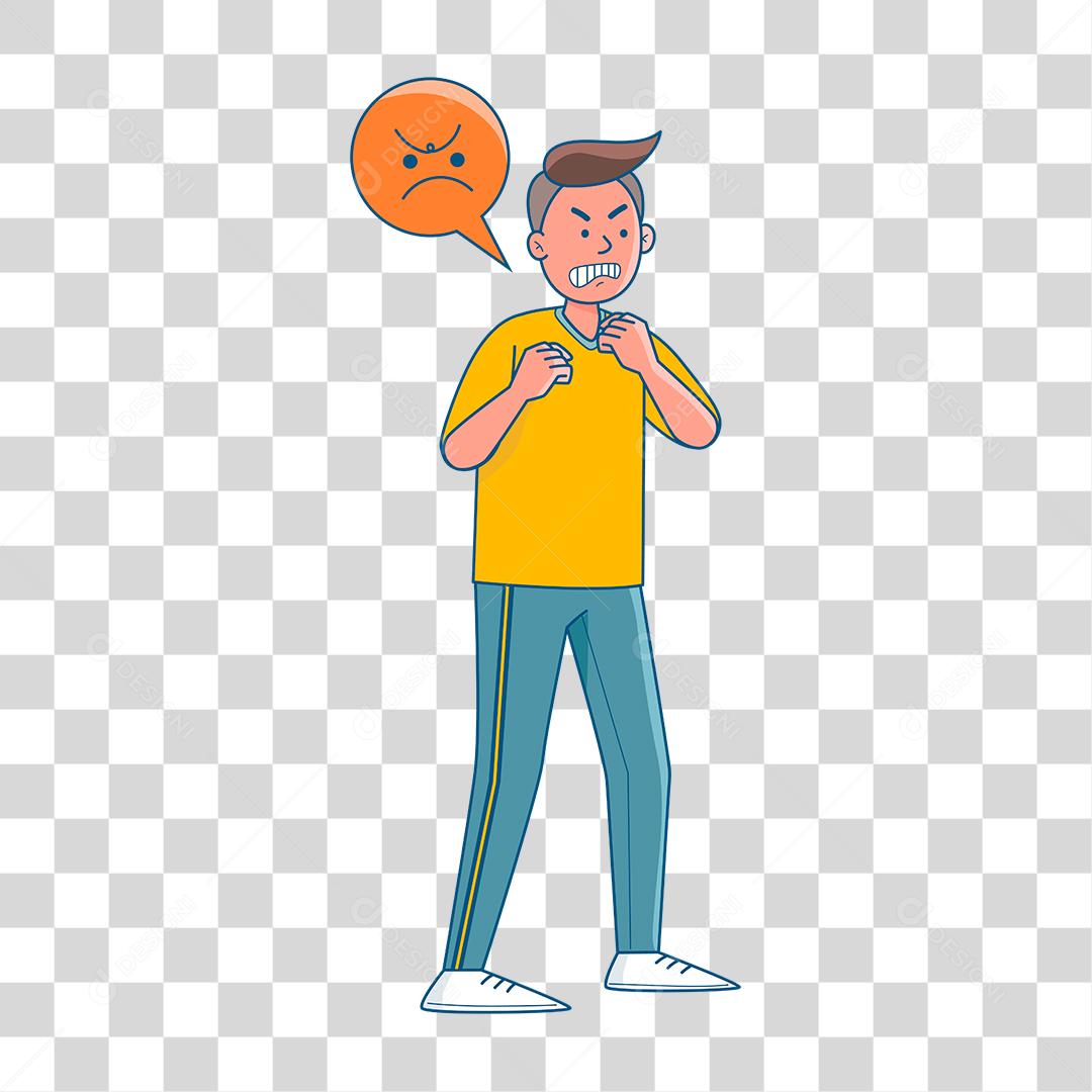 Desenho de homem zangado