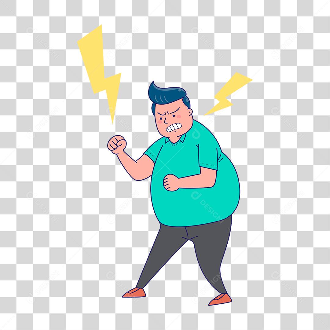 Desenho de homem zangado