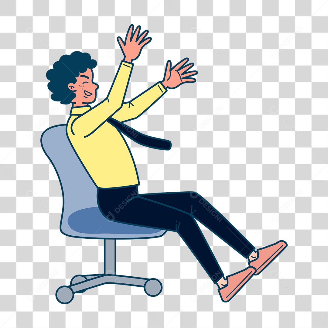 Desenho de homem sentado cadeira