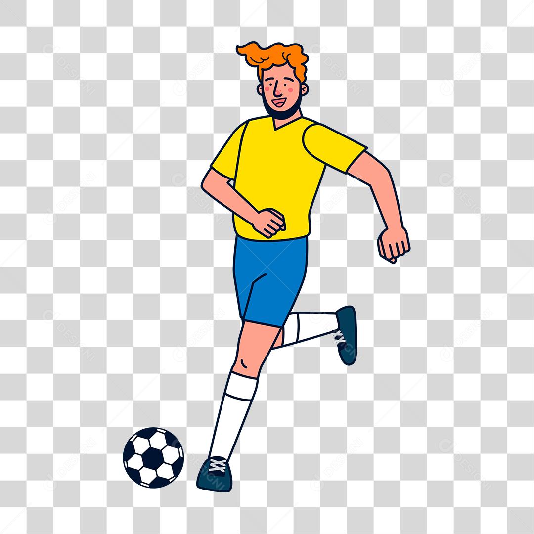 Desenho de homem jogador de bola futebol