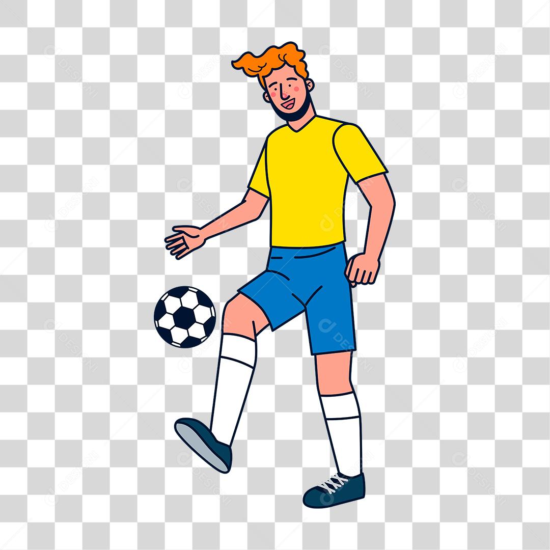 Desenho de homem jogador de bola futebol