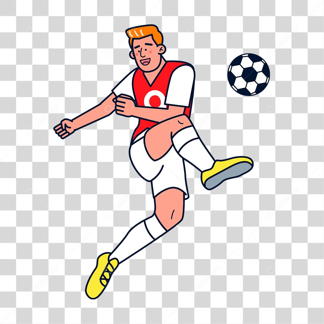 Desenho de homem jogador de bola futebol