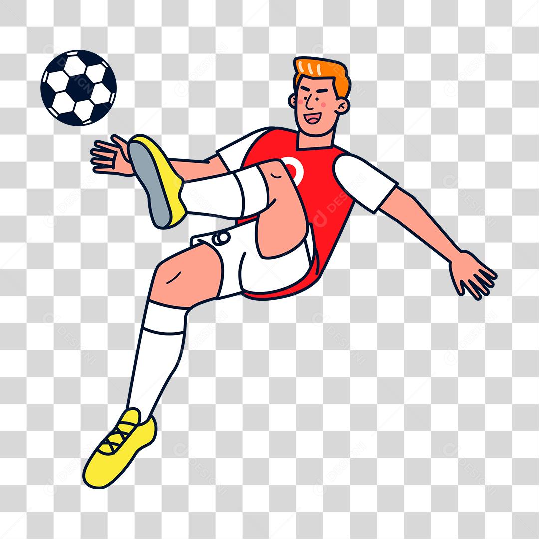 Desenho de homem jogador de bola futebol