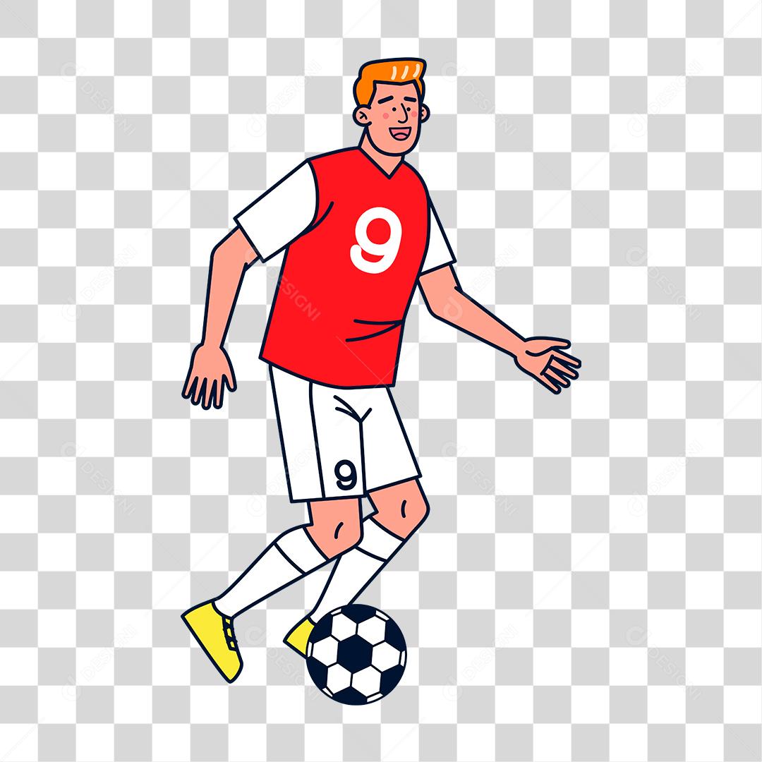 Desenho de homem jogador de bola futebol