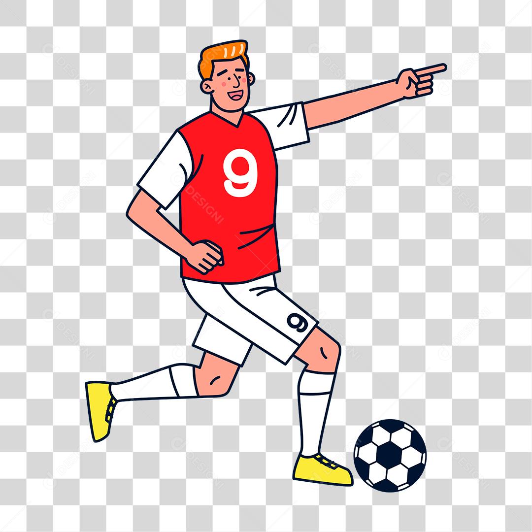Desenho de homem jogador de bola futebol