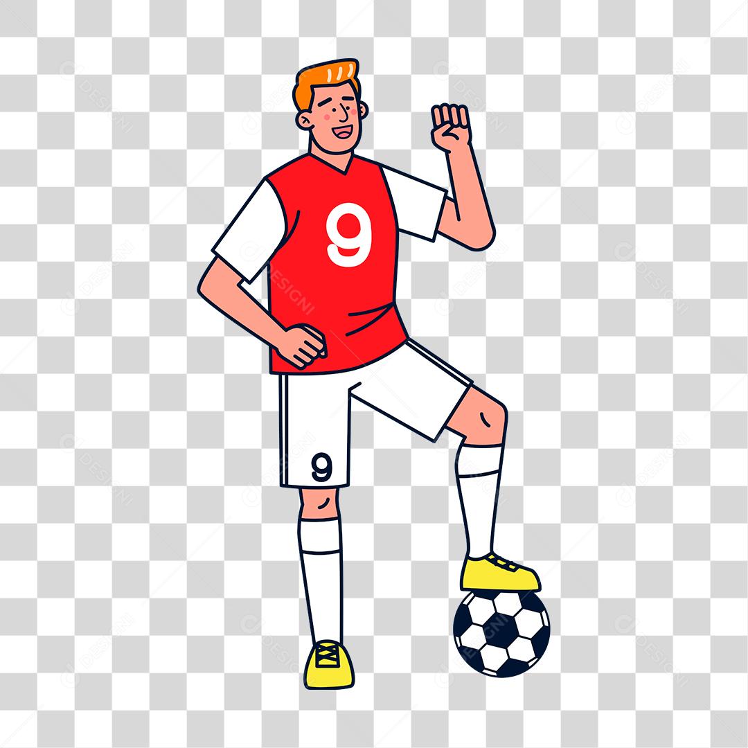 Desenho de homem jogador de bola futebol