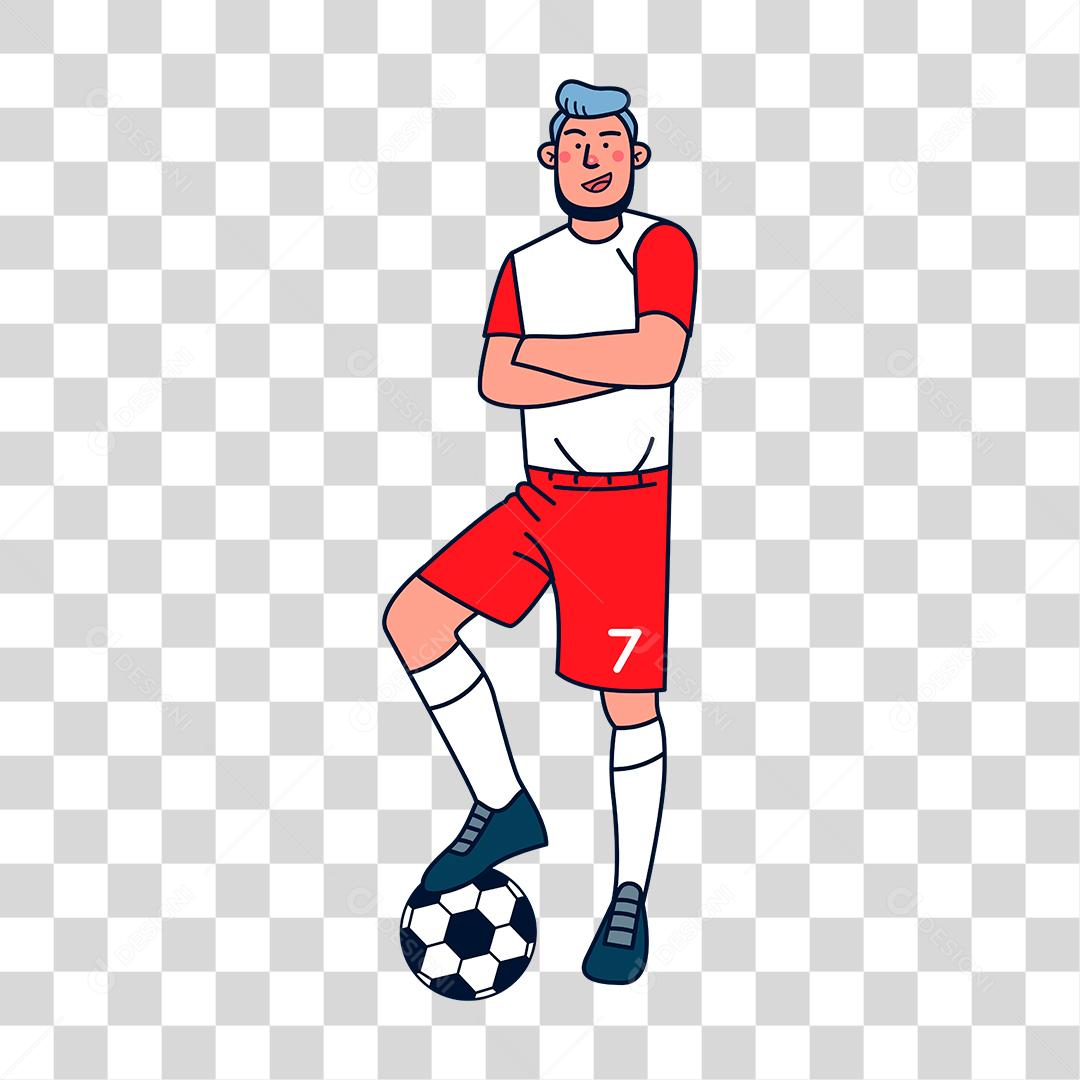 Desenho de homem jogador de bola futebol