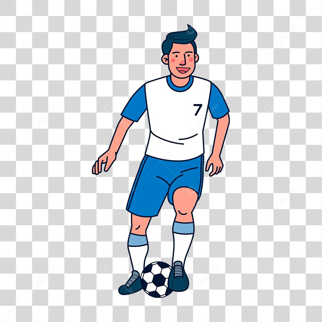 Desenho de homem jogador de bola futebol