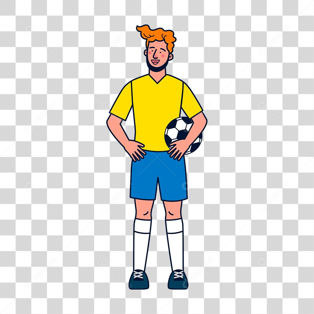 Desenho de homem jogador de bola futebol