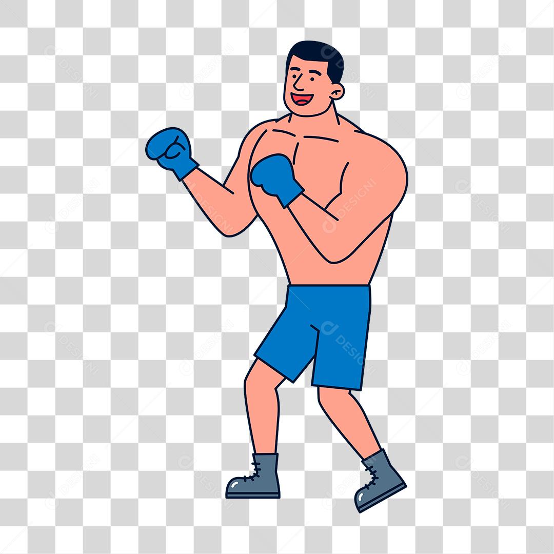 Desenho de homem lutador de boxe