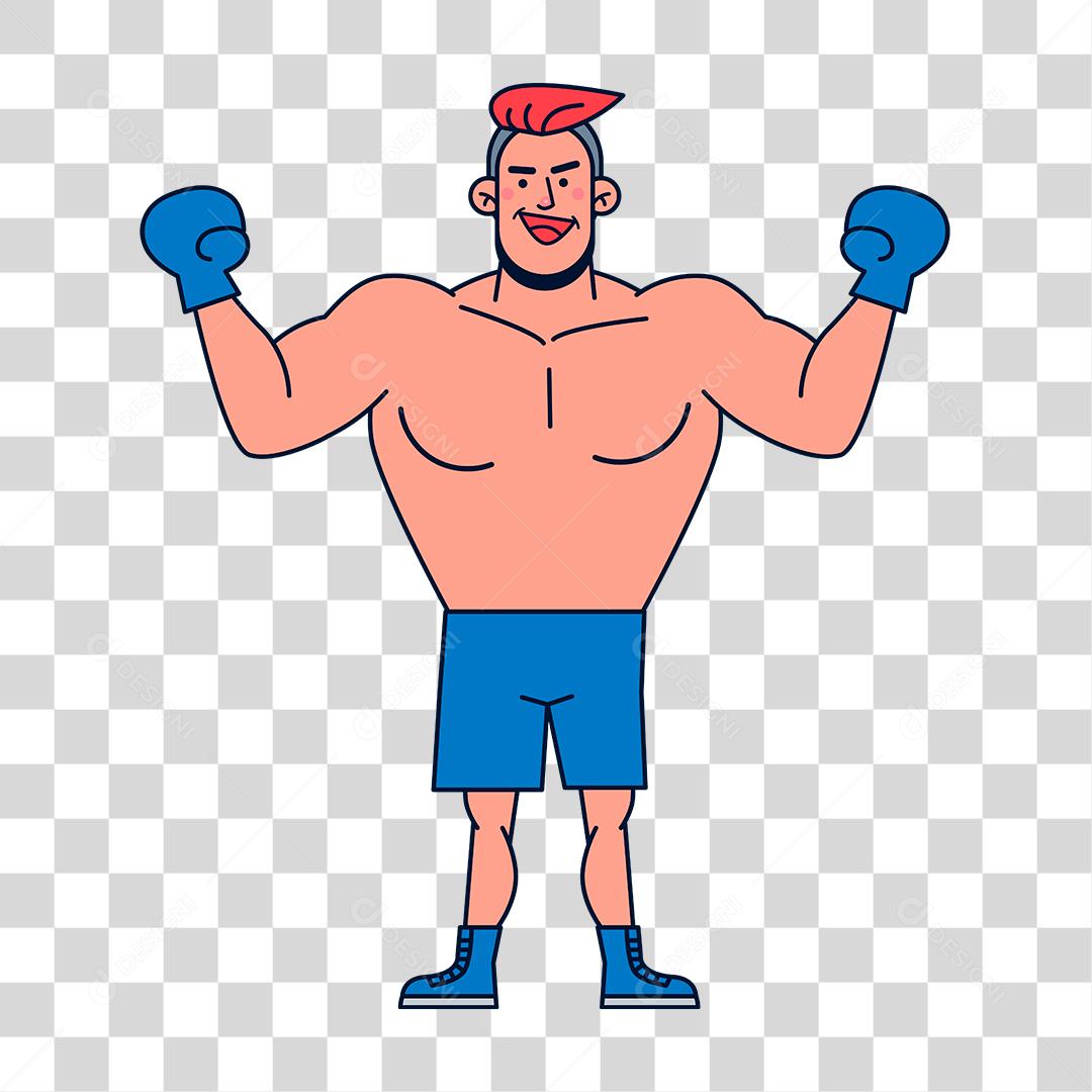Desenho de homem lutador de boxe
