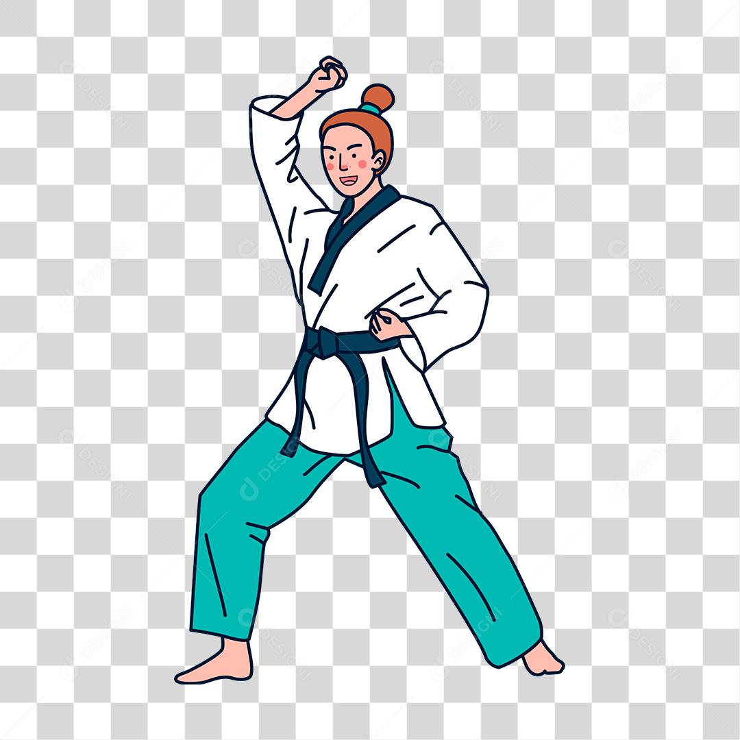 Desenho de mulher lutadora