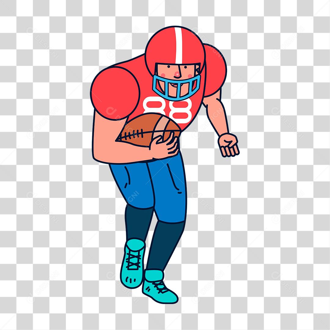 Desenho de homem jogando futebol americano
