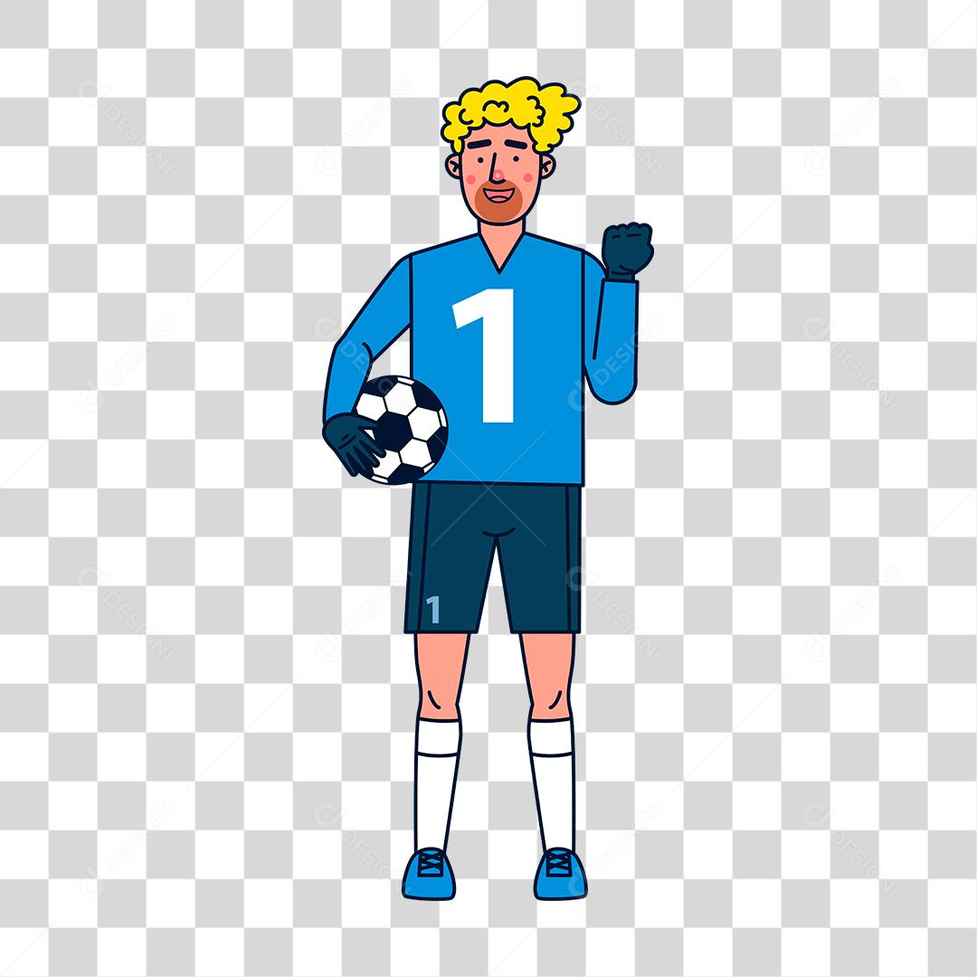 Desenho de homem jogador de bola futebol