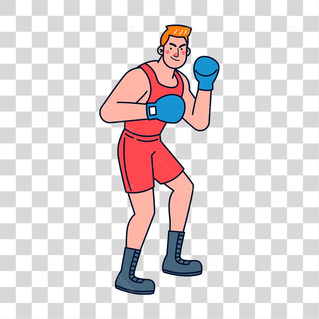 Desenho de homem lutador de boxe