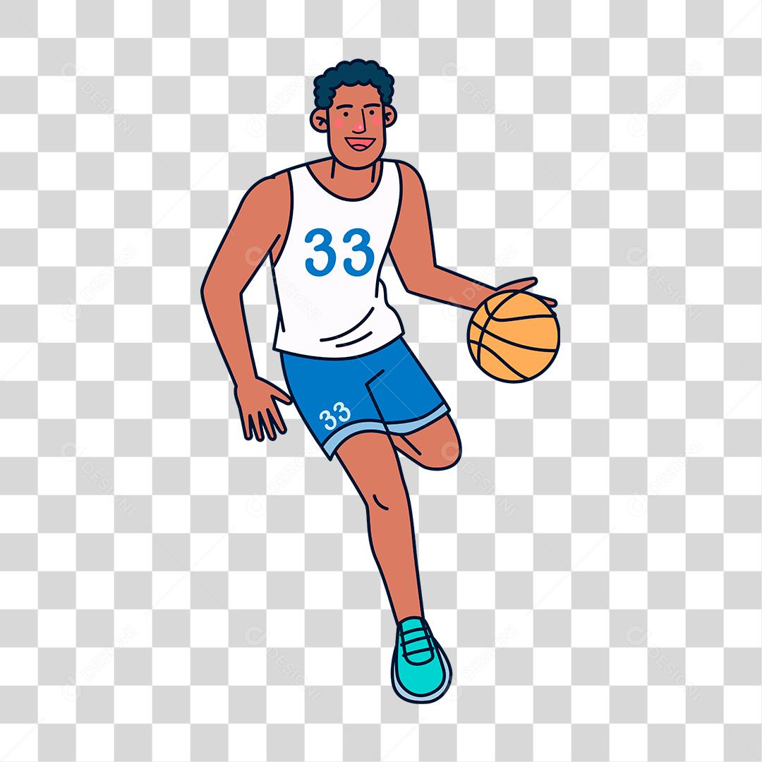 Desenho de homem jogador de basquete