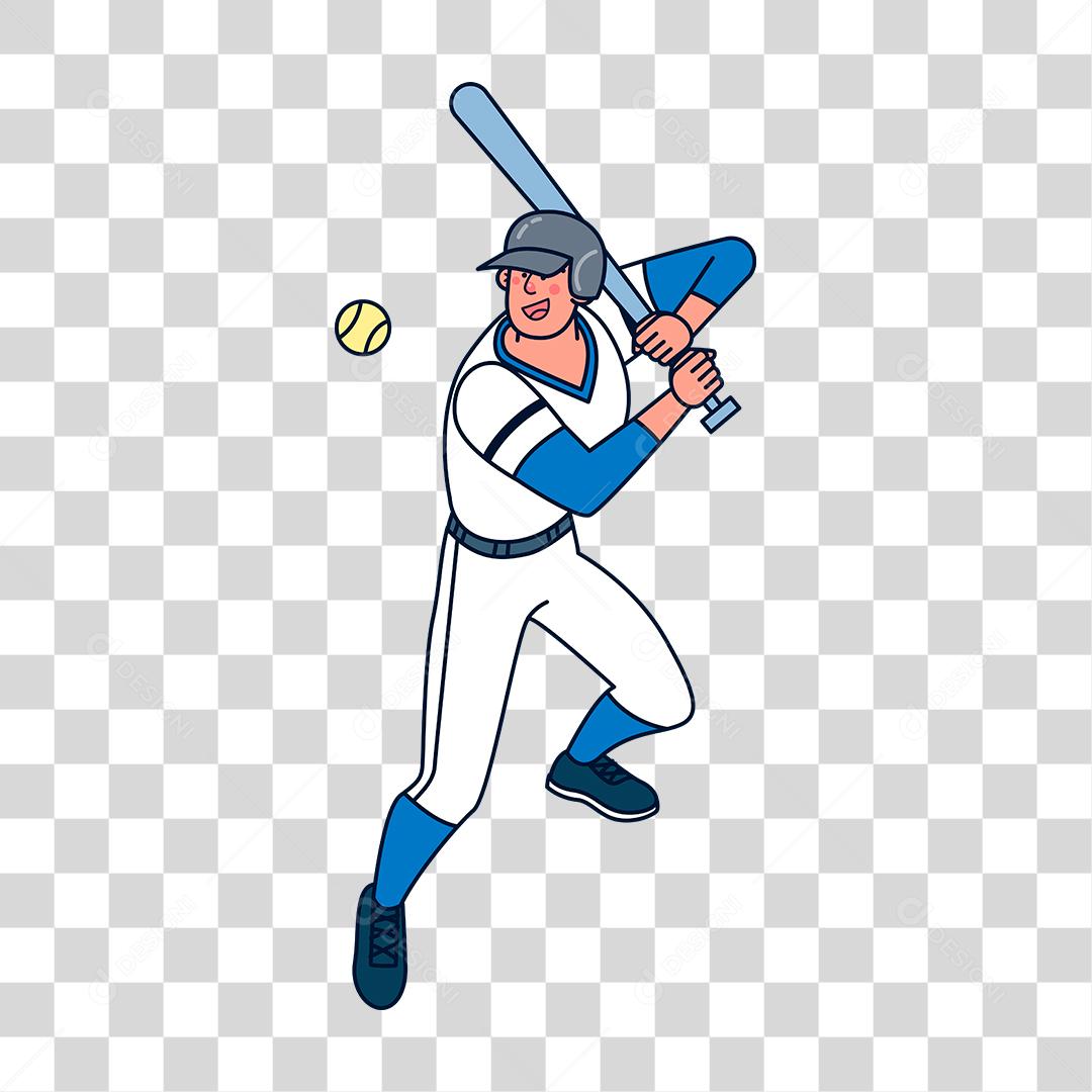 Desenho de homem jogador de beisebol