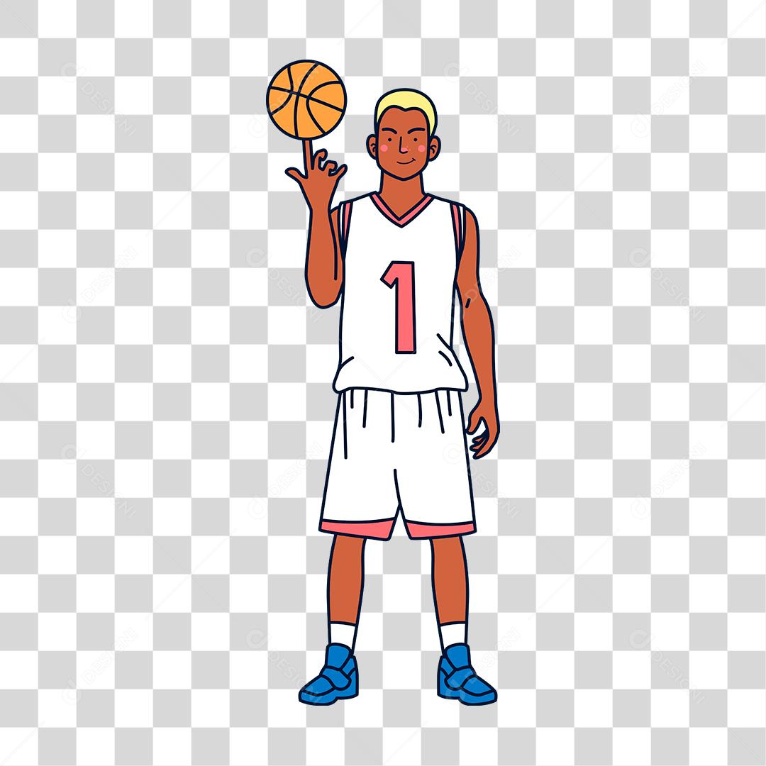 Desenho de jogador de basquete