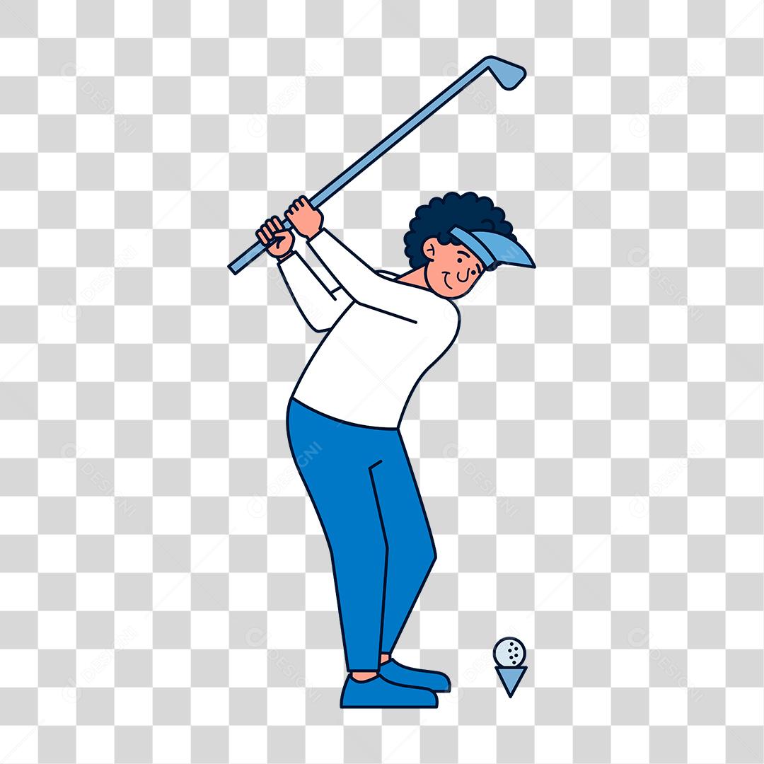 Desenho de jogador de golfe