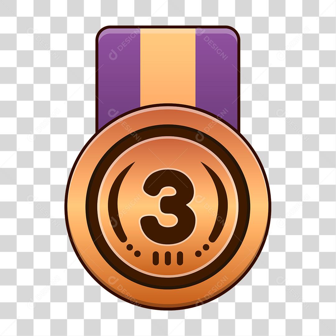 Desenho de medalha 3 lugar