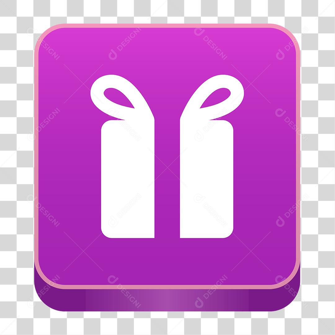 Desenho de botão caixa de presente