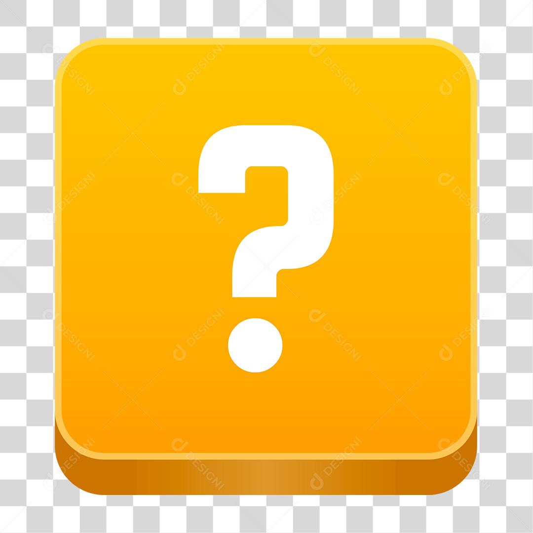 Desenho de botão dourado Interrogação