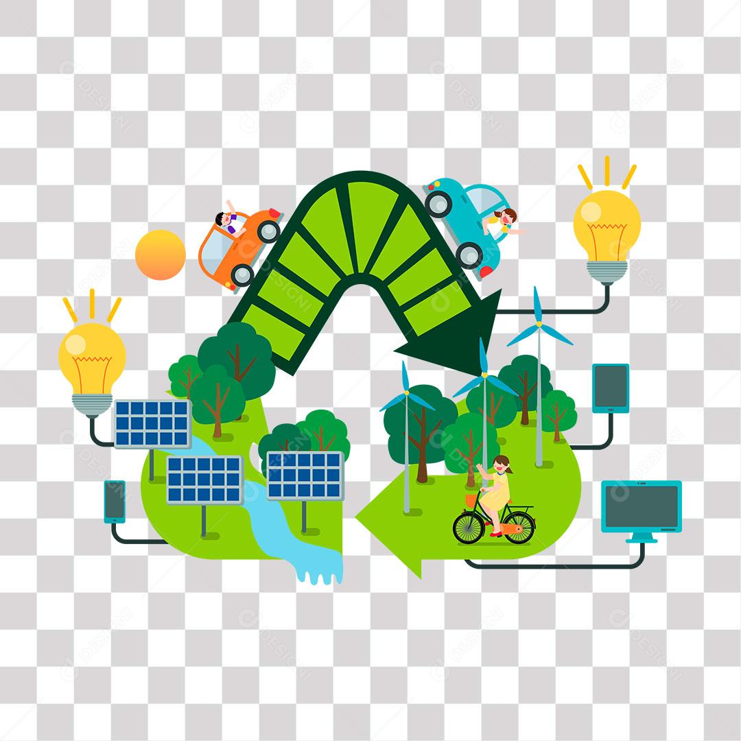 desenho de um de um desenho de reciclagem com planeta melhor e sustentável